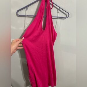 XL, Pink open back dress with a halter tie top. target brand